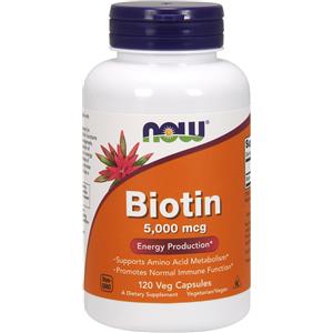 NOW Foods - Biotin, 5000mcg - 120 vcaps - Biotina
