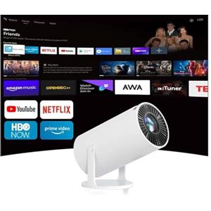 MENDUNER Mini Proiettore Portatile Per Smartphone - Videoproiettore Soffitto Film Bianco Fidelity Bluetooth 270° LED Regolabile 1080P