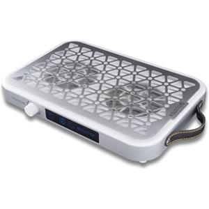 Coral Milano Dustek DUAL ORIGINALE Aspiratore Unghie Professionale 48W - Doppia Ventola Turbo, 10 Velocità Regolabili, Schermo LCD, Silenzioso, 30 Filtri Inclusi