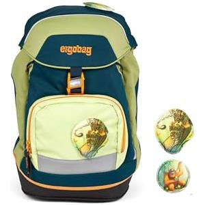 ergobag prime zaino scolastico elementare per bambini, idrorepellente, ergonomico, 20 litro, 1100g ExploreBear - Blu scuro