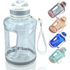 Goodatech Borraccia Sportiva, 1.5L/52 Oz, a Prova di Perdite, senza BPA, con Indicatore di Tempo, Riutilizzabile per Atletica, Ciclismo, Palestra, Ufficio, Viaggi all'Aperto (Bianco)