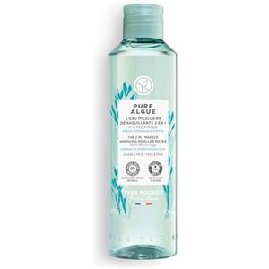 Yves Rocher Pure Algue, acqua micellare 2 in 1, rimuove delicatamente il trucco e nutre la pelle, con microalghe, 200 ml