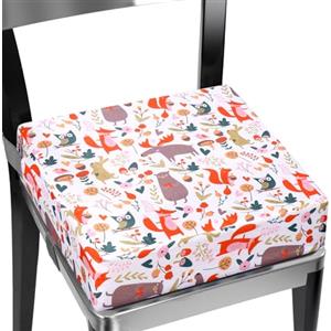 Azyvum Seduta rialzata per bambini, flessibile, lavabile, smontabile, portatile, con caricatura, per bambini, 2 fibbie di sicurezza, antiscivolo, per la casa, in viaggio