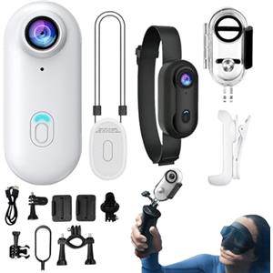 Generic Action Camera in miniatura, fotocamera Gosnap 1080P, action cam grandangolare a 170°, videocamera tascabile impermeabile, collana indossabile con clip a molla girevole a 360°, per ciclismo, animali