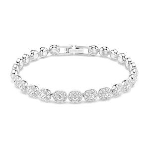 Swarovski Braccialetto Angelic - Cristalli bianchi, Placcatura rodio, Lunghezza 16.5-19 cm