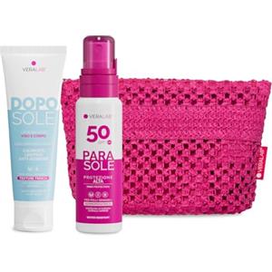 Veralab Kit Solari Protezione Completa, Parasole SPF50 100ml + Doposole 100ml + Pochette Mare - Kit Esclusiva Amazon