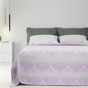Byour3 - Copriletto Puro Cotone Matrimoniale Letto Singolo Piazza E Mezza Fantasia Damascato Primaverile Estivo Telo Arredo Copritutto Multiuso Copridivano GrandFoulard Coperta (Glicine, Singolo)