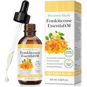 Auoiuoy Olio Essenziale Di Incenso, Undiluted & Organic 100% Puro Frankincense Olio Essenziale - Per Diffusore, Aromaterapia, Massaggio,Cura Della Pelle,Relax, Spa, Profumo E Candele Che Fanno -Idratante 60ML