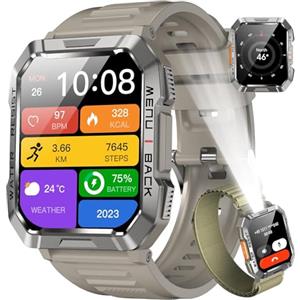 Blackview Smartwatch Uomo, Smartwatch Militare Uomo Fitness con Chiamate Bluetooth,2.01" Orologio Intelligente 112+ Modalità Sportive/900 mAh/Sonno/Cardiofrequenzimetro/Torcia/Bussola per Android IOS