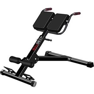 BOUDECH Panca da Fitness Romana Multifunzione per iperestensioni crunch e addominali con inclinazione ed altezza regolabili e completamente richiudibile