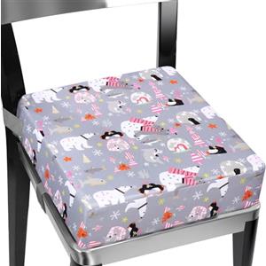 Azyvum Seduta rialzata per bambini, flessibile, lavabile, smontabile, portatile, con caricatura, per bambini, 2 fibbie di sicurezza, antiscivolo, per la casa, in viaggio