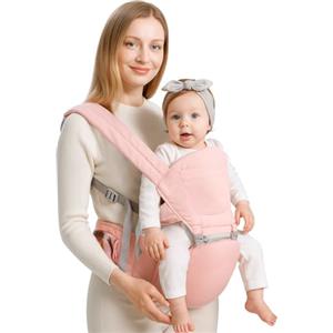 Yesay Portabebè per neonati fino a 20 kg (0 - 36 mesi), ergonomico 3 in 1 per fianchi, schiena e davanti, rete traspirante e supporto per fianchi a mani libere per genitori (rosa)