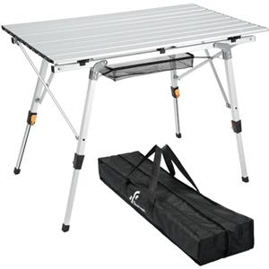 Sportneer Tavoli da campeggio pieghevoli leggeri, altezza regolabile in alluminio, tavolo pieghevole con strato superiore in rete, tavolo da campeggio arrotolabile per campeggio all'aperto, picnic,