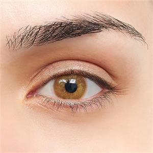 Lentes de Contacto VIP Rumba VIP Lenti a contatto colorate Miele design naturale 2 pezzi Annuali - Kit con porta lenti a contatto, pinzette e ventosa in silicone - Senza correzione 0.00 diottrie