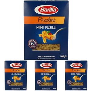 Barilla Pasta Mini Fusilli Piccolini, Pasta Corta di Semola di Grano Duro 100% Italiano, 500 gr (Confezione da 4)