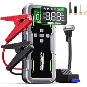VoltSurge Avviatore Emergenza per Auto con Compressore 160PSI, 7000A Booster Avviamento Auto/Moto (Fino a Tutti i Benzina e 10L Diesel), 12V Starter Batteria con Torcia