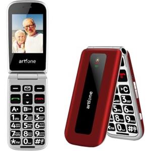artfone F20 Telefono Cellulare per Anziani丨GSM Flip Telefoni Cellulari con Tasti Grandi丨2.4 Display丨Funzione SOS丨Volume Alto丨Doppia SIM丨Batteria da 1300 mAh丨Funzione di orario丨Torcia丨Radio - Rosso