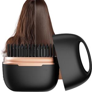 Yplkm Piastre Per Capelli Senza Fili, Spazzola Lisciante Per Capelli Senza Fili, Piastra Per Capelli Portatile Per Viaggi, Pettine Riscaldante Rapido Spazzola Lisciante Riscaldante Tramite Per Donne