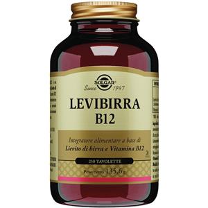Solgar Levibirra B12 - Integratore Alimentare con Lievito di Birra e Vitamina B12, 250 Tavolette per Ridurre Stanchezza e Affaticamento