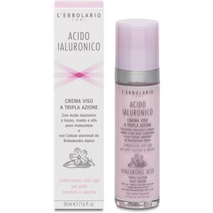 L'Erbolario Crema Viso Acido Ialuronico Tripla Azione - Trattamento Anti-Age per Pelli Normali e Secche 50 ml