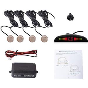 Cocar Sensore di Parcheggio Kit Desplay LED Acustico Auto Reverse Backup di Sistema + 4 Sensori(Champagne)