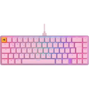 Glorious Gaming GMMK 2 Compact (65%) - tastiera gaming mecc., TKL compatta 65%, alluminio, personalizzab., tasti doppia iniezione, Fox Switches, RGB per ogni tasto, layout QWERTZ tedesco - Rosa