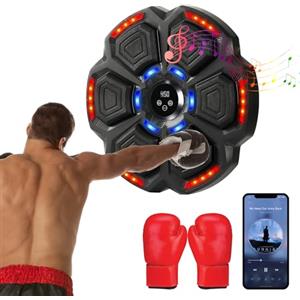 Silencomfort Music Boxing Machine, Macchina da Boxe Musicale con Bluetooth, 9 modalità di velocità e modalità di Conteggio, Beat Punch a LED con Guantoni da Boxe per Adulti e Bambini