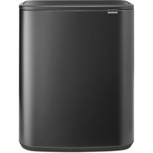 Brabantia Bo Touch Bin 60L - Pattumiera da cucina XXL Soft-Touch con secchio interno rimovibile e design salvaspazio in Confident Grey