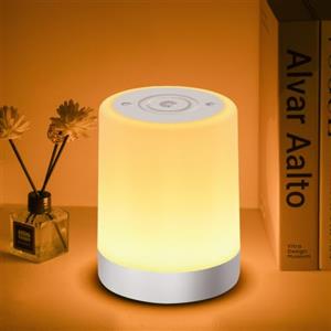 Auxmir Lampada da Comodino LED Touch, Abat Jour Senza Fili Bambini, Argento