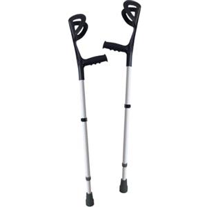 Cura Farma® Active Coppia Stampelle per Avambraccio Canadesi, Adatte a Recupero Post-Operatorio Terapia Ortopedica, Altezza Facilmente Regolabile, Alluminio NERO Robusto e Leggero x2