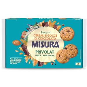 Generico Misura Biscotti Frollini con Cereali e Gocce di Cioccolato Senza Latte e Uova per privolat 280g
