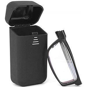 KoKoBin Pieghevole Anti Luce Blu Occhiali da Lettura Per uomo e donna con fionda specchio telescopico gambe con una scatola portatile Per viaggiare (nero, 1.0)