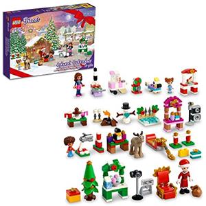LEGO 41706 Friends Calendario dell'Avvento, Set 2022, 24 Giochi Creativi Natalizi con Babbo Natale, Pupazzo di Neve e Renne, Regalo Festivo per Bambini