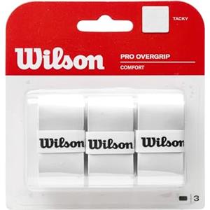 Wilson Grip WRZ4014WH Impugnatura Pro Overgrip, Unisex, Bianco, 3 Unità