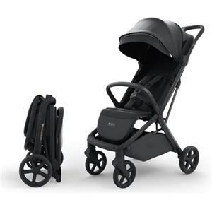 kk Kinderkraft Kinderkraft NUBI 3 Passeggino Urbano, fino a 22 kg, Buggy, Con chiusura automatica, Capottina impermeabile, filtro UPF50+, Leggero 8.7kg, Posizione reclinata, Cinture di sicurezza a 5 punti, Nero