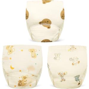 Aolso Cotone Mutandine di Apprendimento per Bambino,3PCS Pantaloni da Vasino,Pannolini Lavabili Riutilizzabile Copripannolino Neonato, Taglia 100