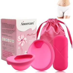 UZSUZZ Coppetta Mestruale, 2 Pezzi Coppa Mestruale con Periodi Della Dimensione S+L, Coppette Mestruali Riutilizzabili, Menstrual Cup in Silicone Medicale per Donne Sport, Nuoto e Intimità Attive