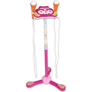 Bontempi | TwinStage Mic - Doppio Microfono da Palcoscenico con Connessione MP3 per Performance Strabilianti, Rosa, 360x360x890 mm