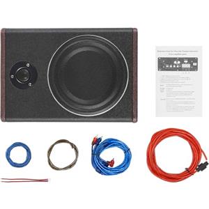BAOCHADA Subwoofer sottile da 8 pollici, 600 W, con amplificatore integrato, per auto/camion, potente alloggiamento con alto livello di ingresso, nero