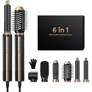 OKWRAP Air Styler 6 in 1, Hair Styler, Styler Capelli, Arricciacapelli ad Aria con Phon Ioni, Spazzola Lisciante per Capelli, Ferro Arricciacapelli per Asciutto, Arricciare, Raddrizzare e Volumizzare