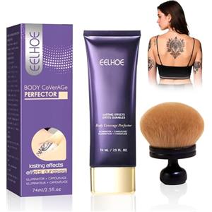 Meemion Tattoo Concealer, Correttore per tatuaggi corpo, Fondotinta Coprente Tatuaggi, Perfezionatore per il corpo con pennello extra-large, Fondotinta waterproof (naturale)