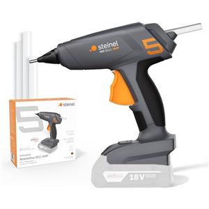 Steinel Pistola per colla a caldo senza fili PRO MobileGlue 5011 sistema 18 V Bosch AMPShare, senza batteria, 3 stick di colla, 130°/200°C