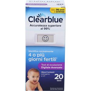 Clearblue Test di Ovulazione Digitale Avanzato - 20 Pezzi, Identifica Fino a 4 Giorni Fertili
