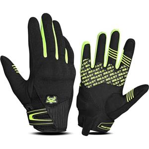 BEAST RAGE Guanti da moto estivi -Guanti da equitazione touchscreen traspiranti per uomini e donne, guanti da corsa off-road leggeri con protezioni per le dita, presa antiscivolo (Verde, XL)