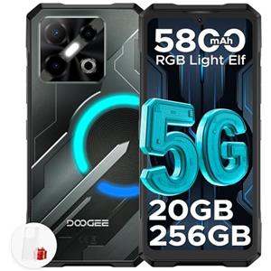 DOOGEE Blade GT Play Rugged Smartphone 5G, 6,72" 120Hz 20GB + 256GB/TF 2TB Smartphone, Dimensity 7025 Ultra-sottile Telefono Indistruttibile, Effetto luce LED Celluare Antiurto,50MP/IP68/OTG/Face ID