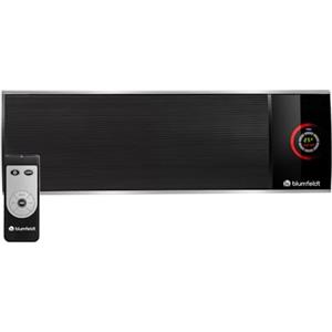 blumfeldt Stufa Elettrica Basso Consumo, Colonnina da Giardino 2200W, Termosifone, Pannello Radiante Infrarossi con Telecomando, Display LED, IPX4, No CO2.