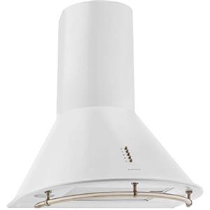 Klarstein Lumio Neo Cappa Aspirante Retró da cucina a parete in acciaio, 60 cm, capacità di aspirazione pari a 610m³/h, illuminazione alogena attivabile, Tre velocità di ventilazione, Bianco