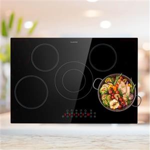 Klarstein Piastra Induzione, Piano Cottura 8200W Fornello Elettrico Integrato, 5 Fuochi con Timer, Blocco Bambini, Anti Surriscaldamento, 240v