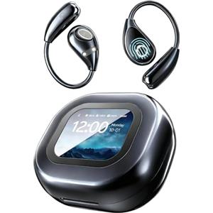 HUAJUN AI Cuffie Traduzione Simultanea, Auricolari Traduttori Vocale in Tempo Reale Bluetooth con Schermo LCD Touch a Colori, 3 in 1 Traduttore Wireless Riduzione Rumore 144 Lingue, Viaggi D'affari Globali