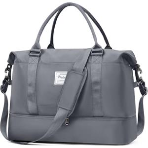 HPLQQ Borsone da Viaggio Donna Bagaglio a Mano Easyjet 45x36x20, Borsa Sportiva Borsone da Palestra con Scomparto per le Scarpe, Borsa da Weekend, Ospedale Parto, Danza,B03-Grigio Ardesia